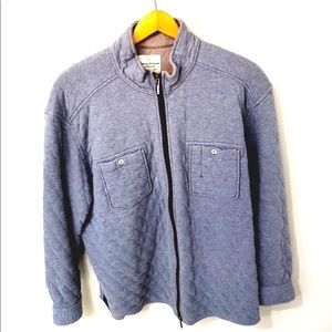 Tommy Bahama Blue Quilted Zipped Jacket - Sz L